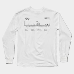 USS Monitor ship. Ironclad of American Civil War - BDpng Long Sleeve T-Shirt